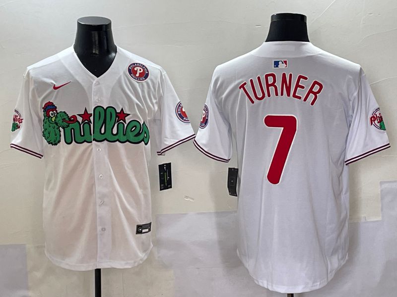 Men Philadelphia Phillies #7 Turner White three generations Joint Name Nike 2025 MLB Jersey style 5